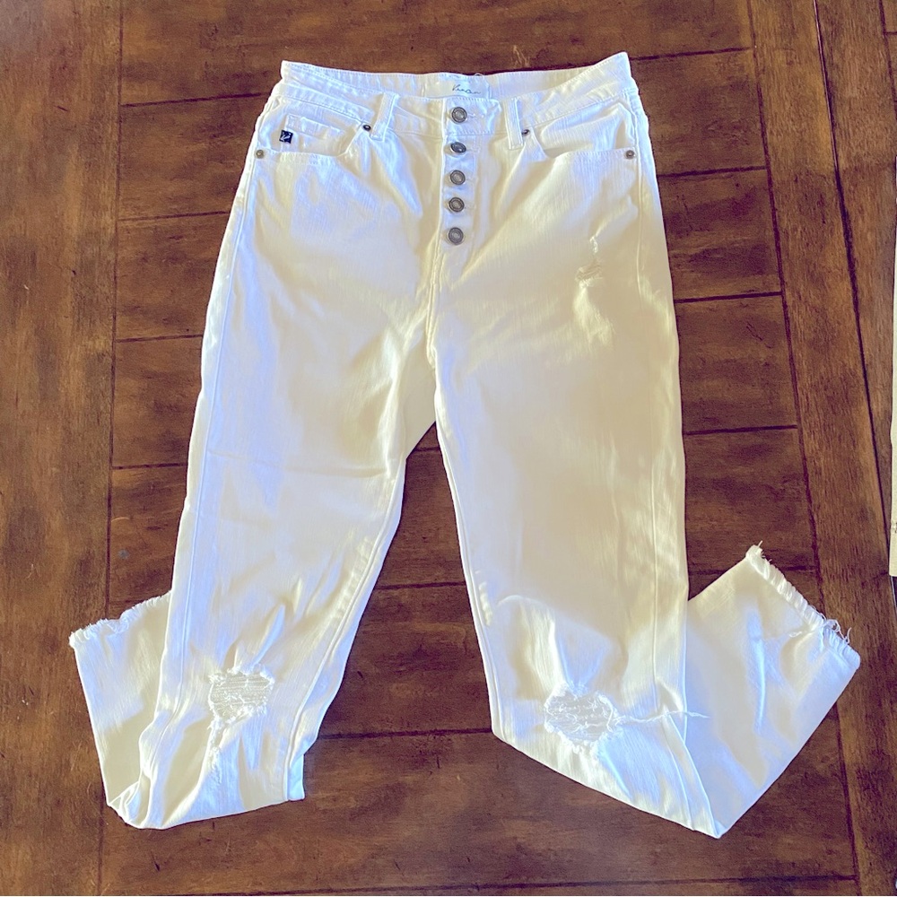 KanCan White Distressed Skinny Jeans Size 5/26
